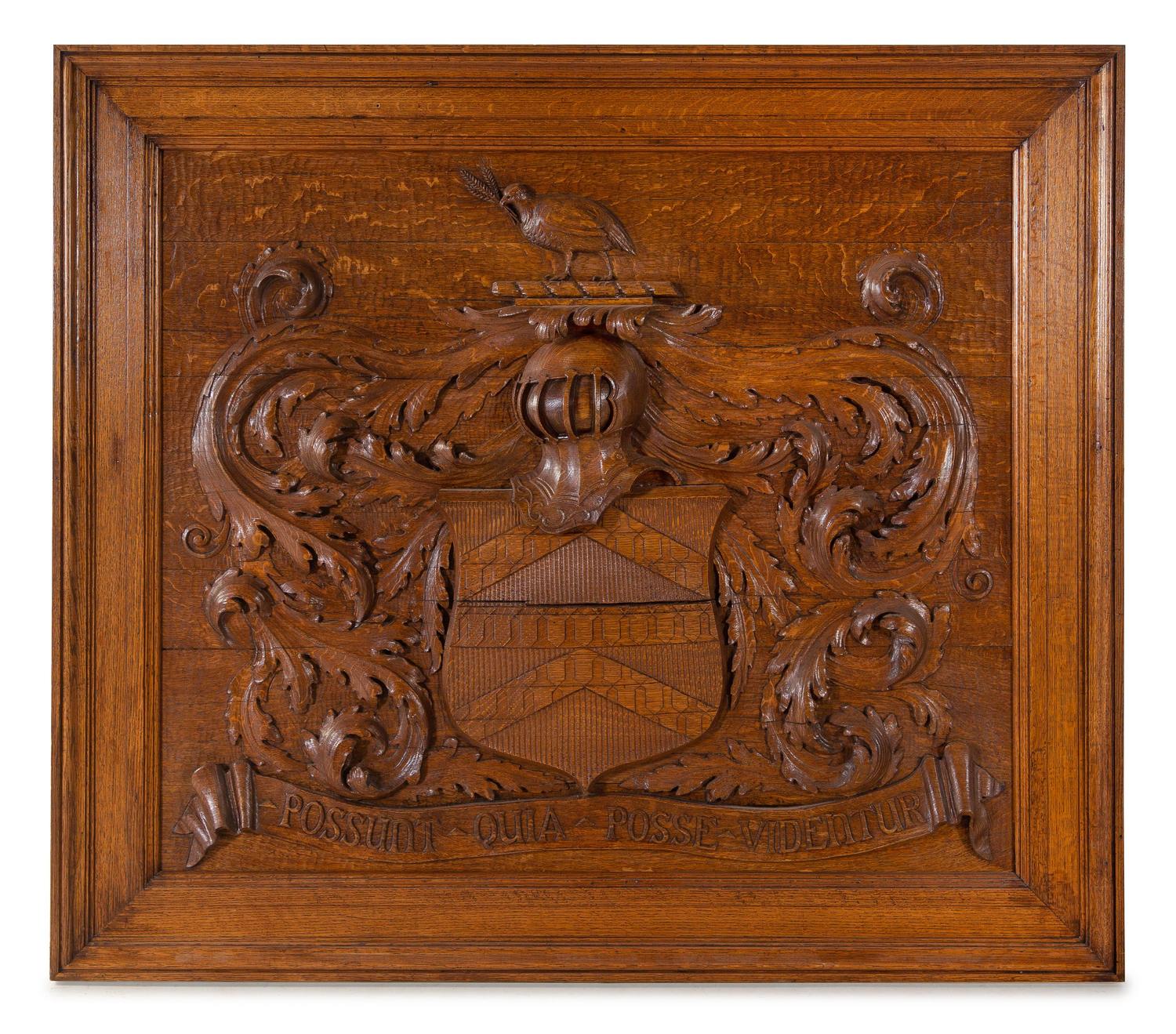 A Carved Oak Coat of Arms