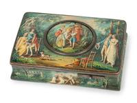 A Polychrome Painted German Singing Bird Box