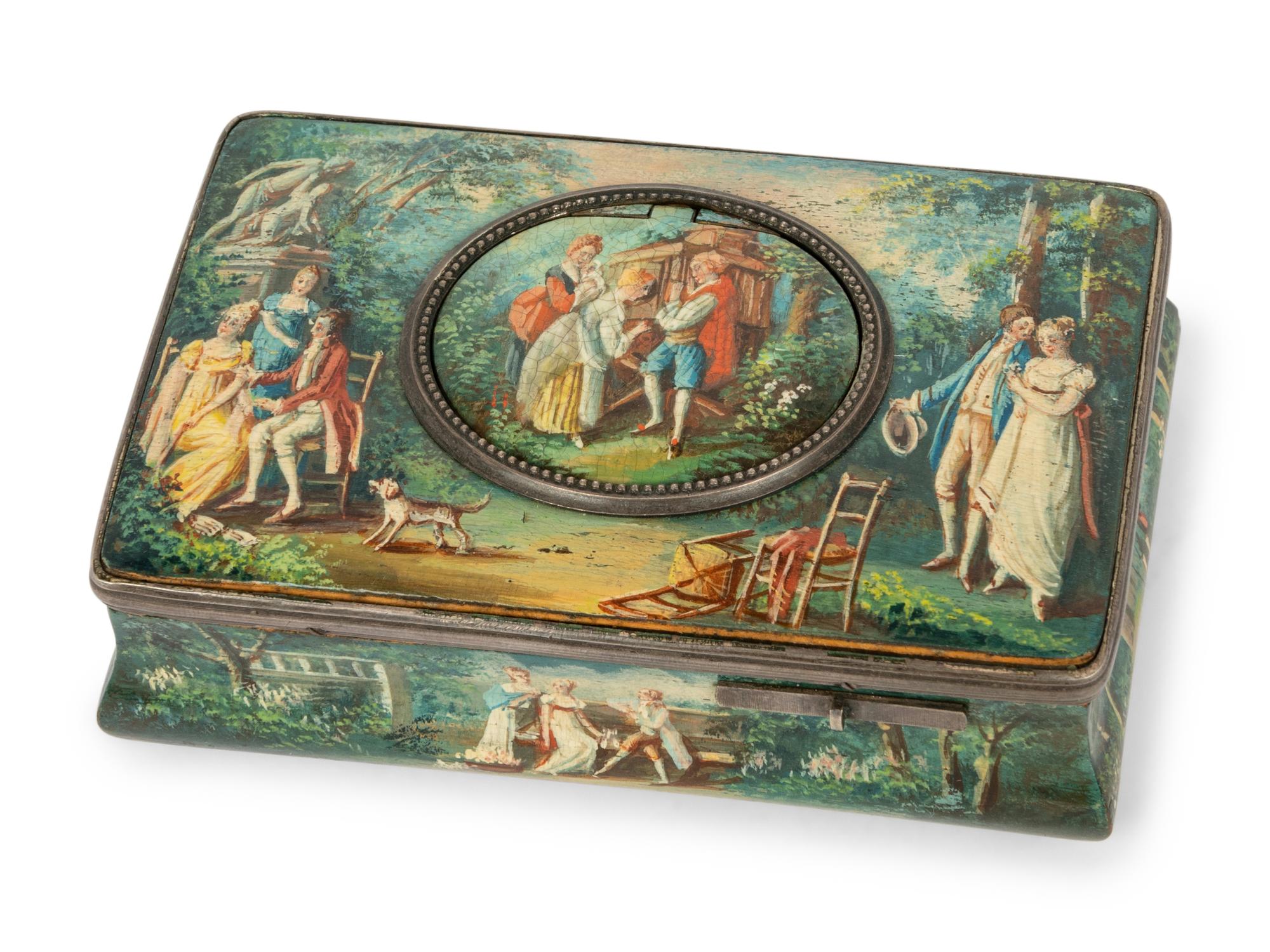 A Polychrome Painted German Singing Bird Box