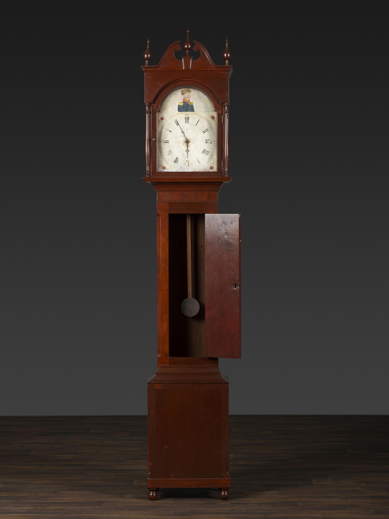 A Federal Cherrywood Tall Case Clock