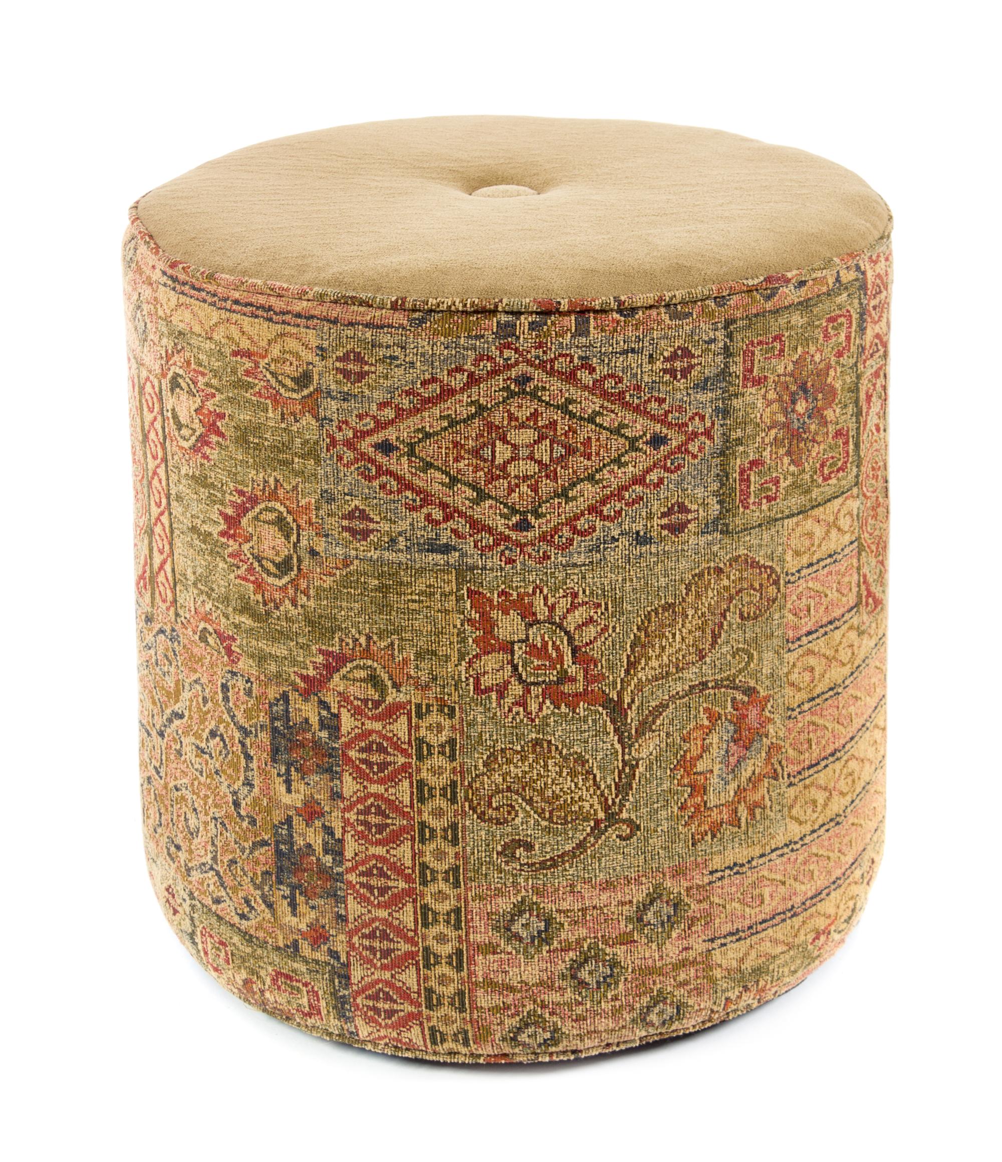 A Modern Upholstered Stool Cushion Height 17 inches.