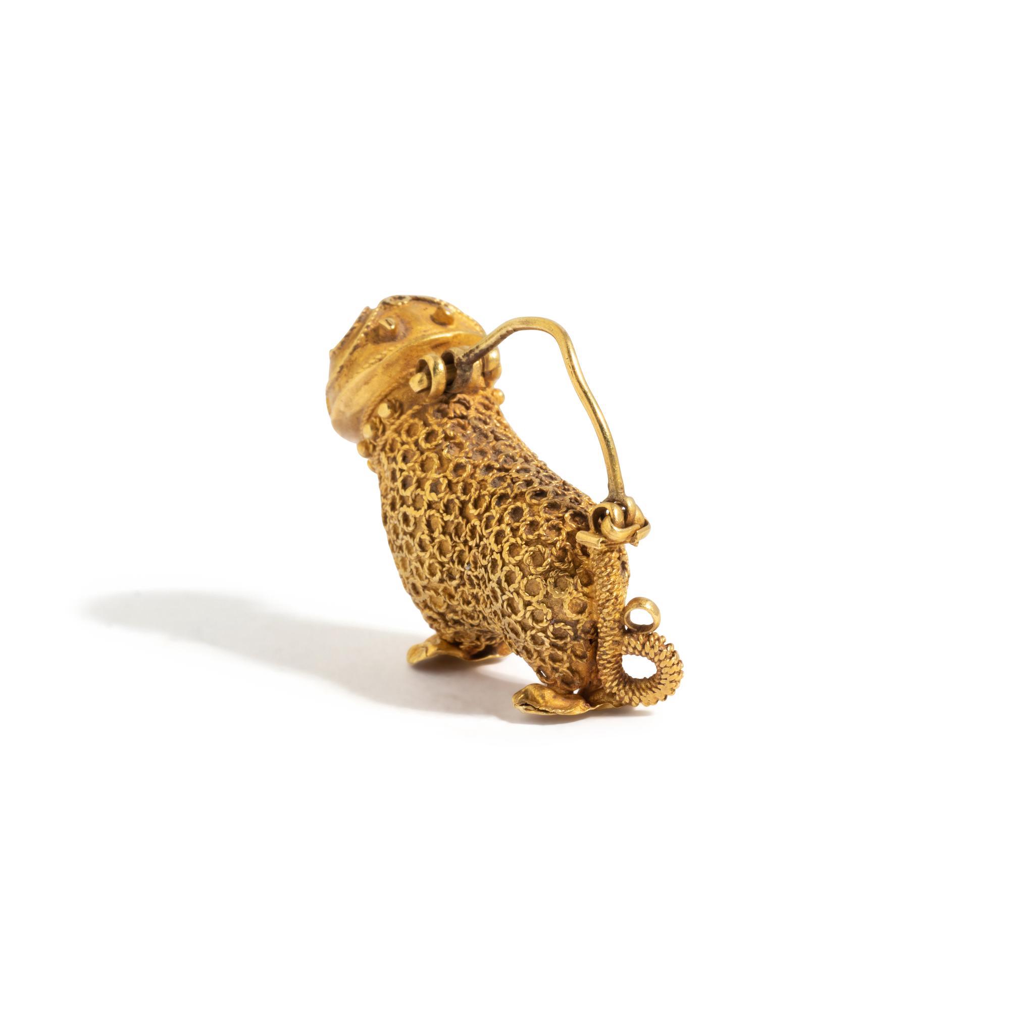 A Persian Gold Feline Earring