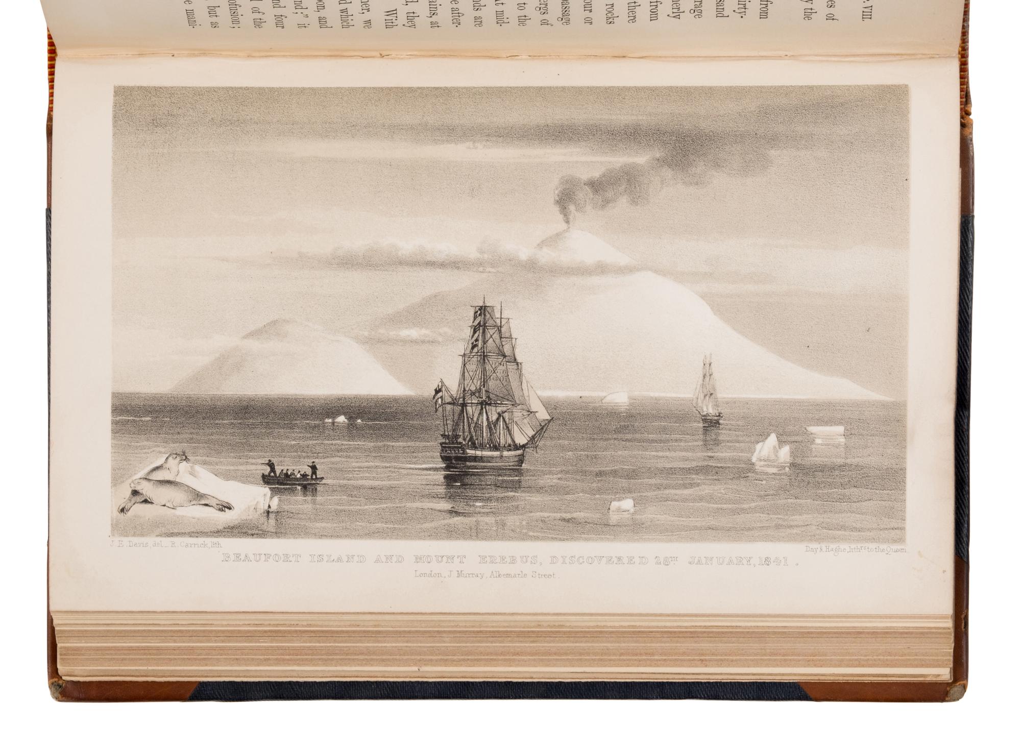 [Travel & Exploration]. Ross, James Clark, Sir (1800-1862). A Voyage of Discovery and Research in the Southern and Antarctic Regions, during the years 1839-43 . London: John Murray, 1847.