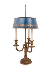 A Neoclassical Bronze Bouillotte Lamp