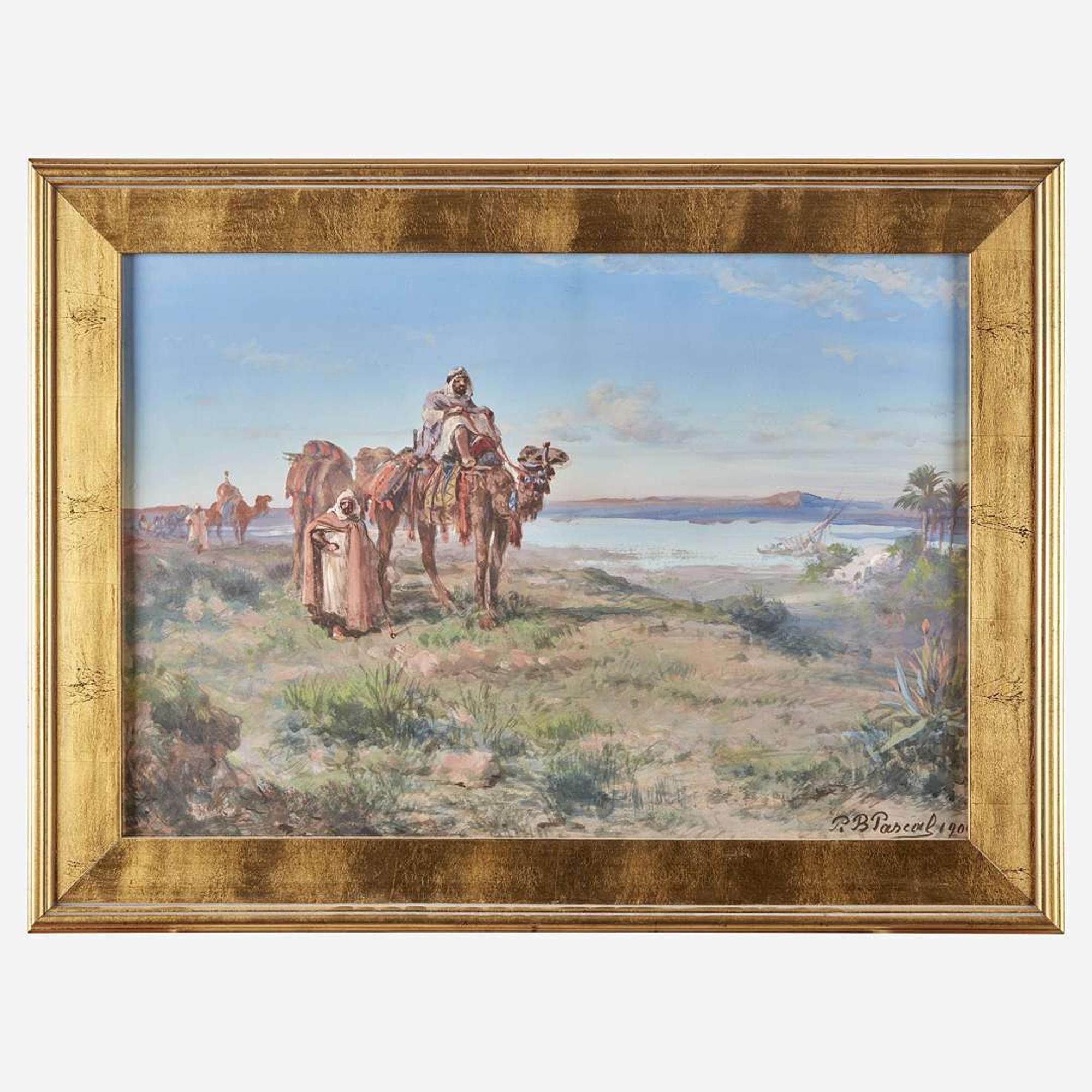 Paul Pascal (French, 1832–1903) Camel Riders Along the Nile; together with three companions