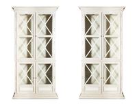 A Pair of Drexel Heritage Neoclassical Style Painted Glazed Door Cabinets