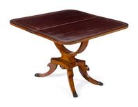 A Regency Satinwood Inlaid Rosewood Flip-Top Table
