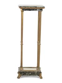 A Neoclassical Style Gilt Metal and Marble Jardinière Stand