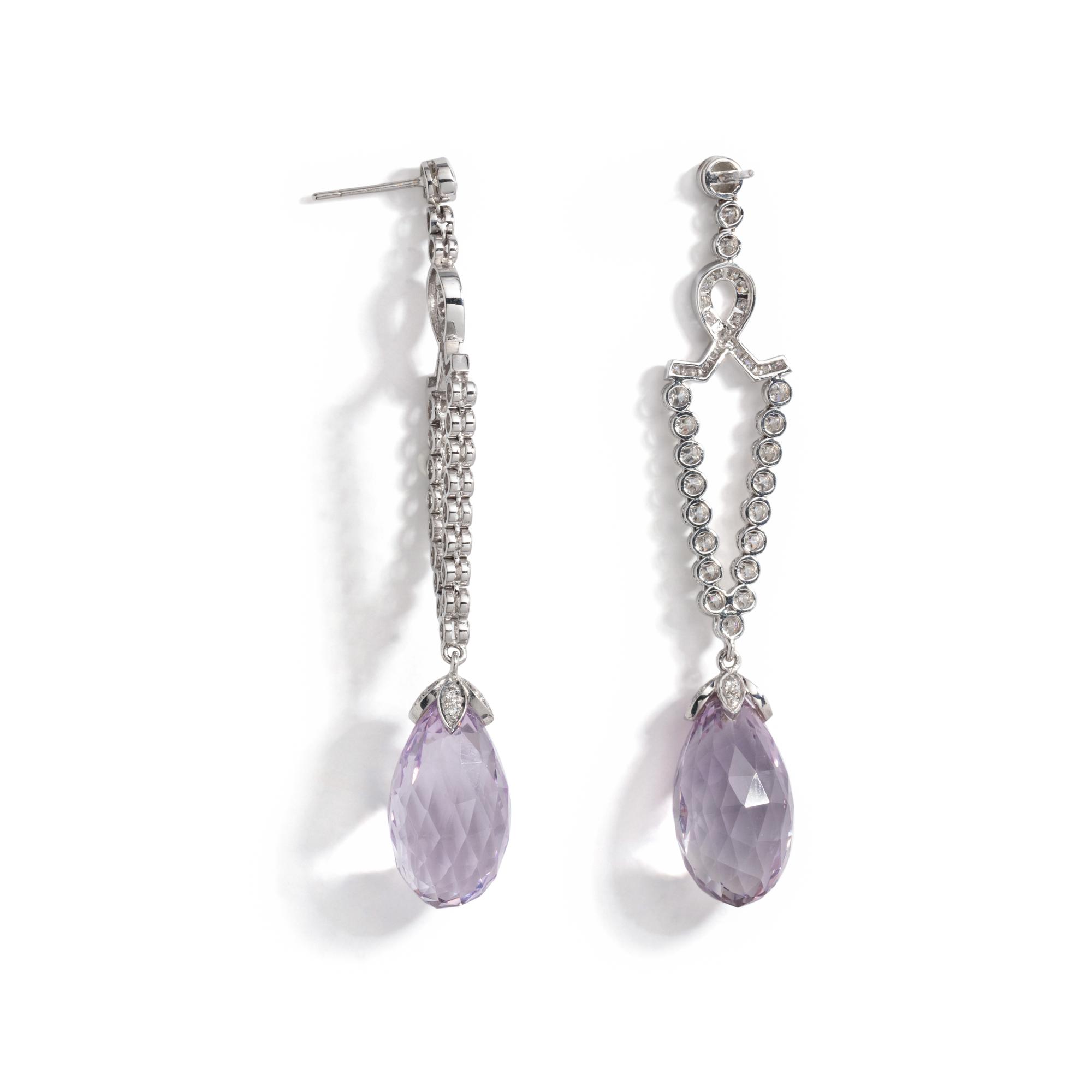 AMETHYST AND DIAMOND EARRINGS