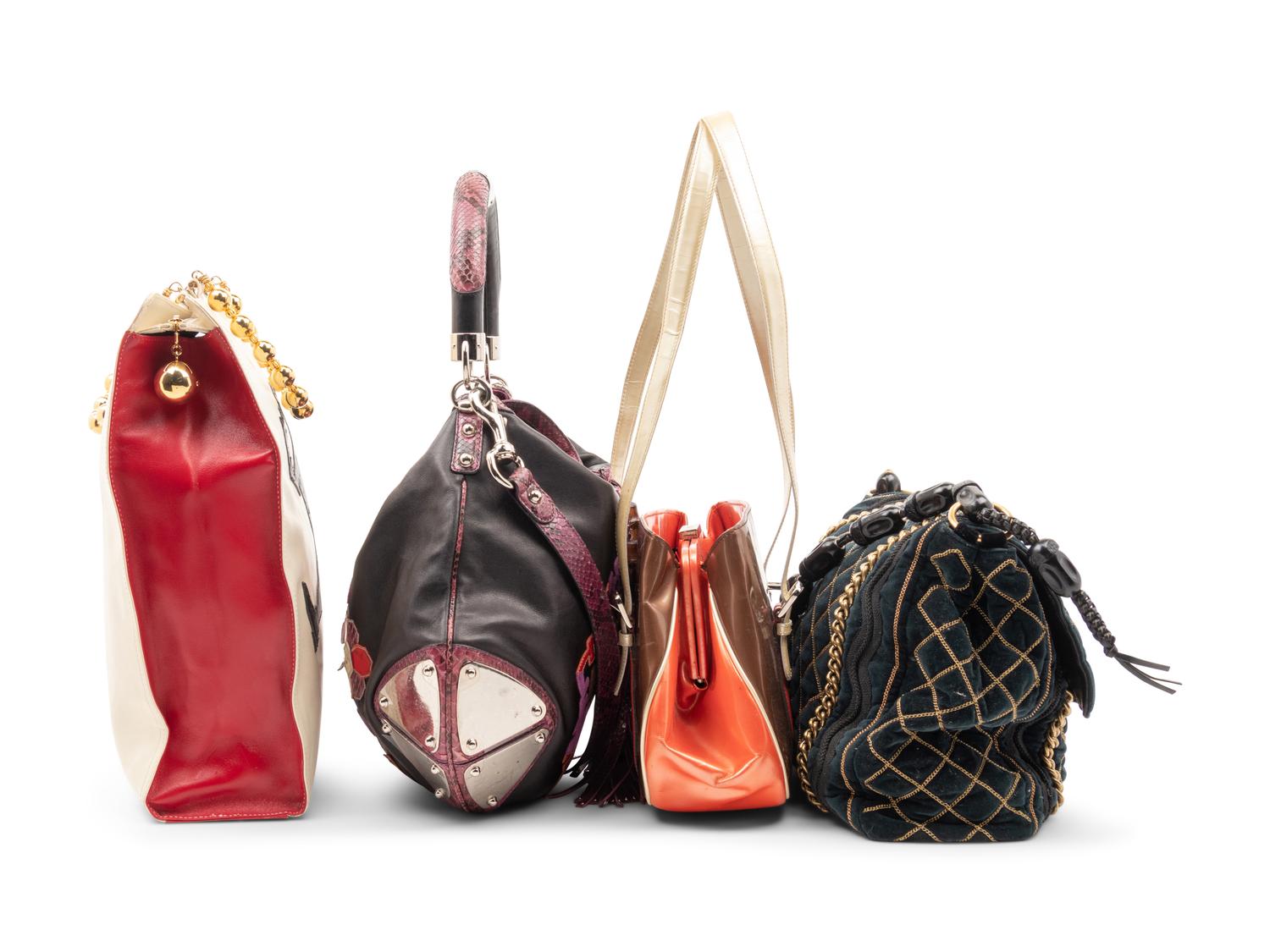 Collection of Four Designer Bags; One YSL, Two Moschino, One Gucci, 1980s-2007