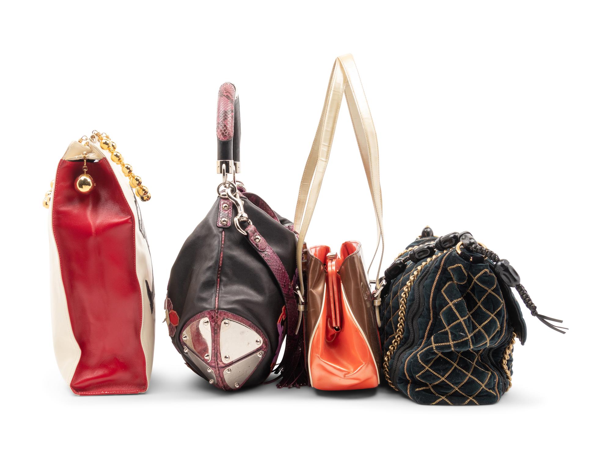 Collection of Four Designer Bags; One YSL, Two Moschino, One Gucci, 1980s-2007