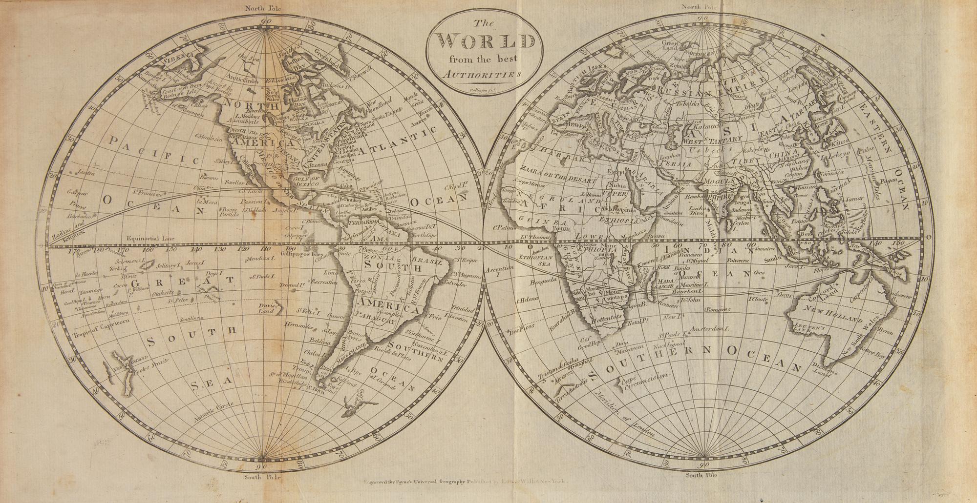 [Maps & Atlases] Payne, John, and James Hardie. A New and Complete System of Universal Geography; Describing Asia, Africa, Europe and America...