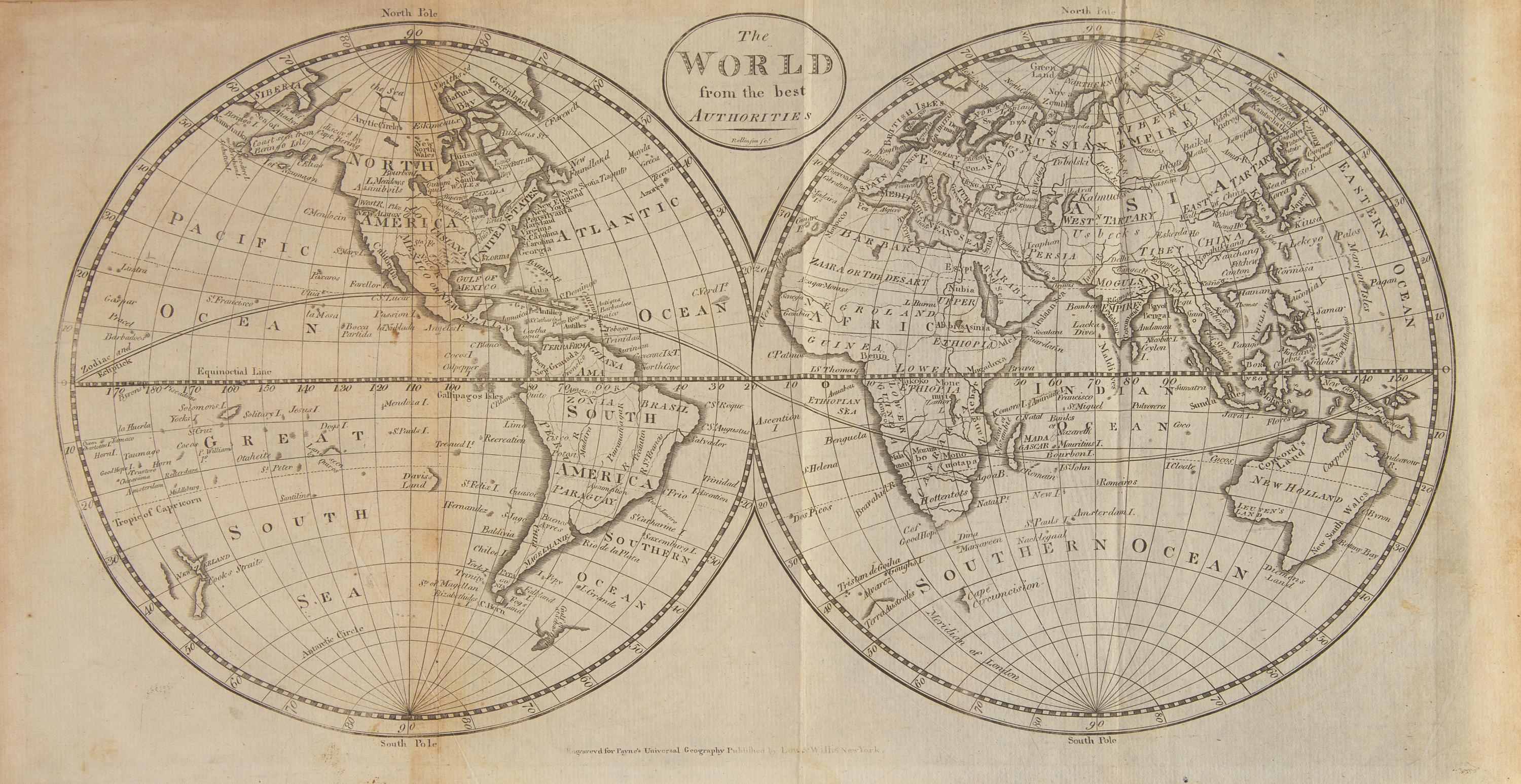 [Maps & Atlases] Payne, John, and James Hardie. A New and Complete System of Universal Geography; Describing Asia, Africa, Europe and America...