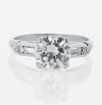 A Diamond and Platinum Ring 1.75 Carat Round Brilliant Diamond, GIA Certified