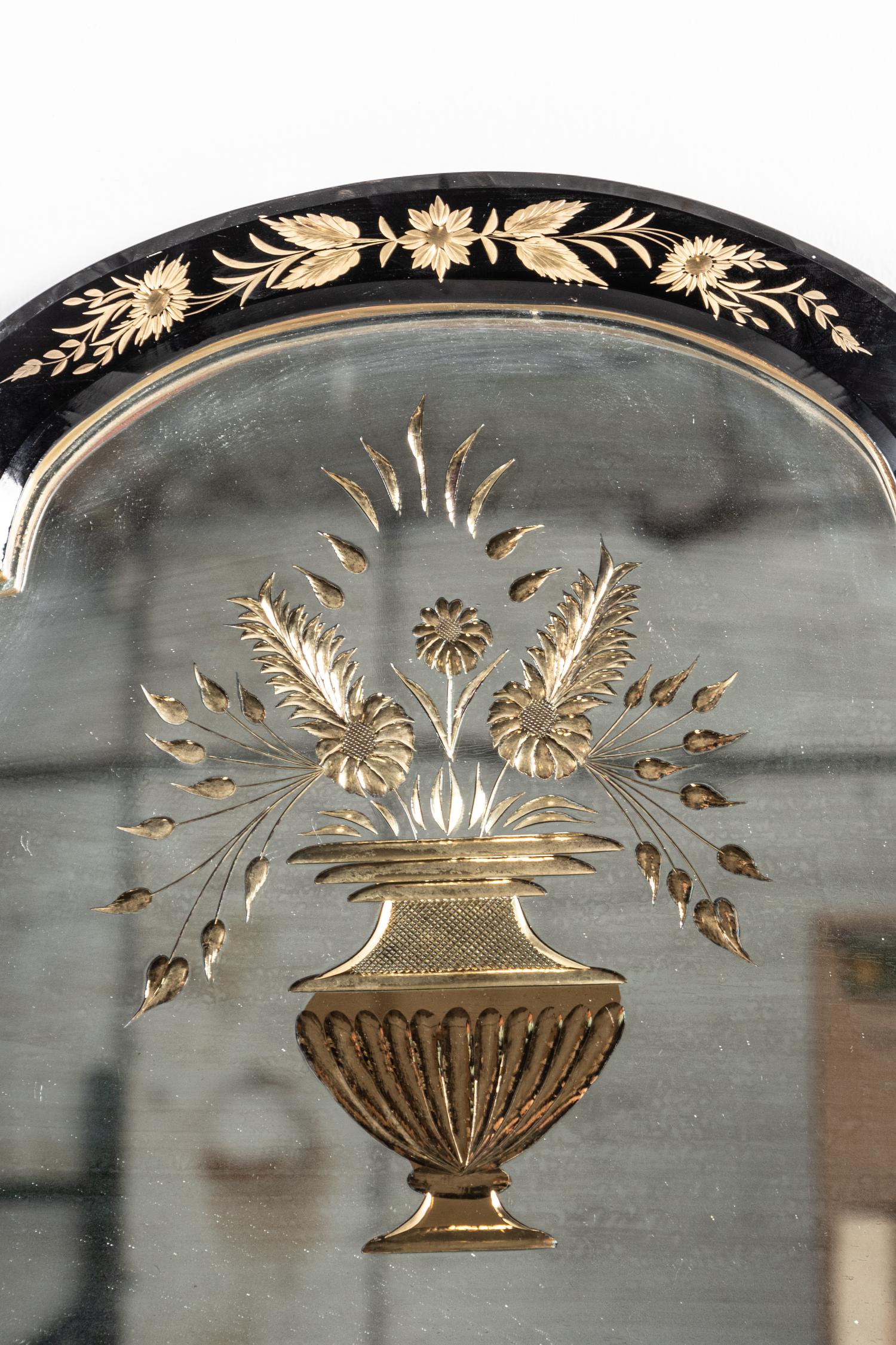 A Venetian Style Etched Glass Mirror