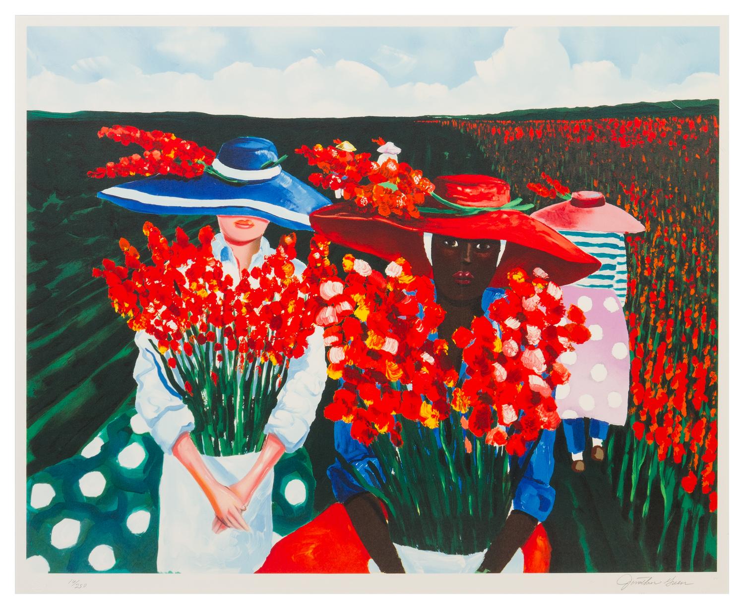 Jonathan Green, (American, b. 1955), Gladiolus Harvest