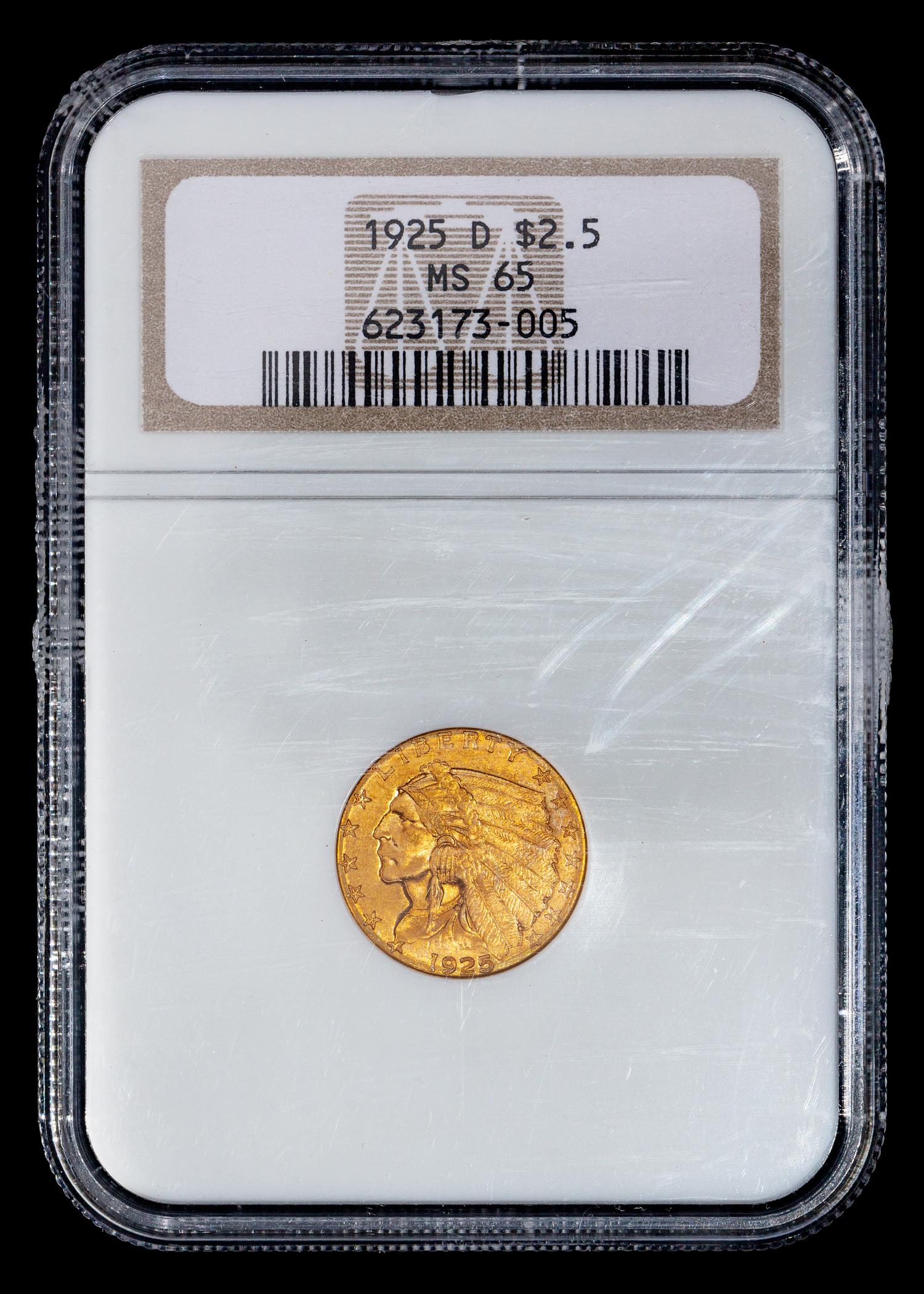 A United States 1925-D Indian Head $2.50 Gold Coin