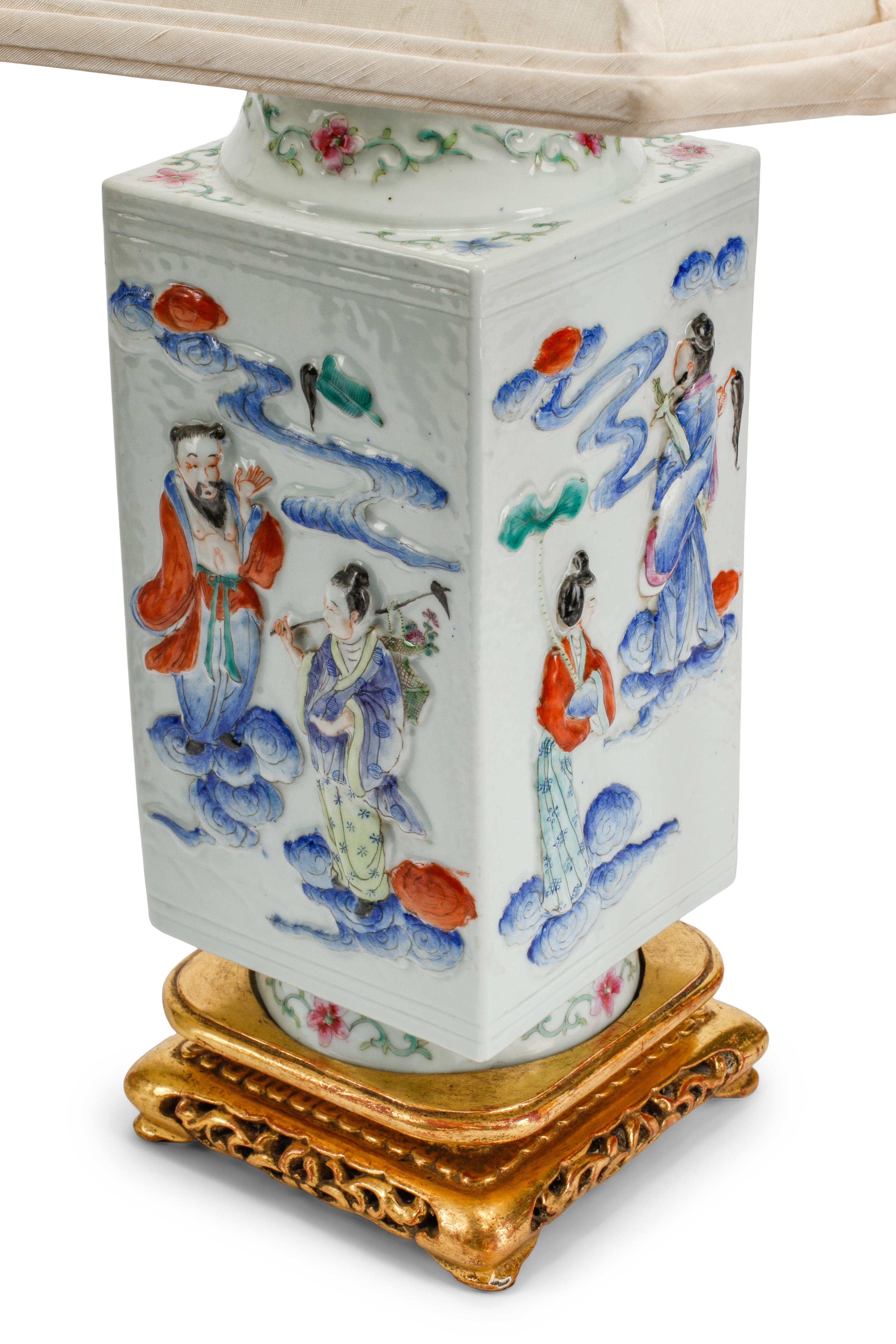 A Pair of Chinese Porcelain Vases Mounted as Lamps