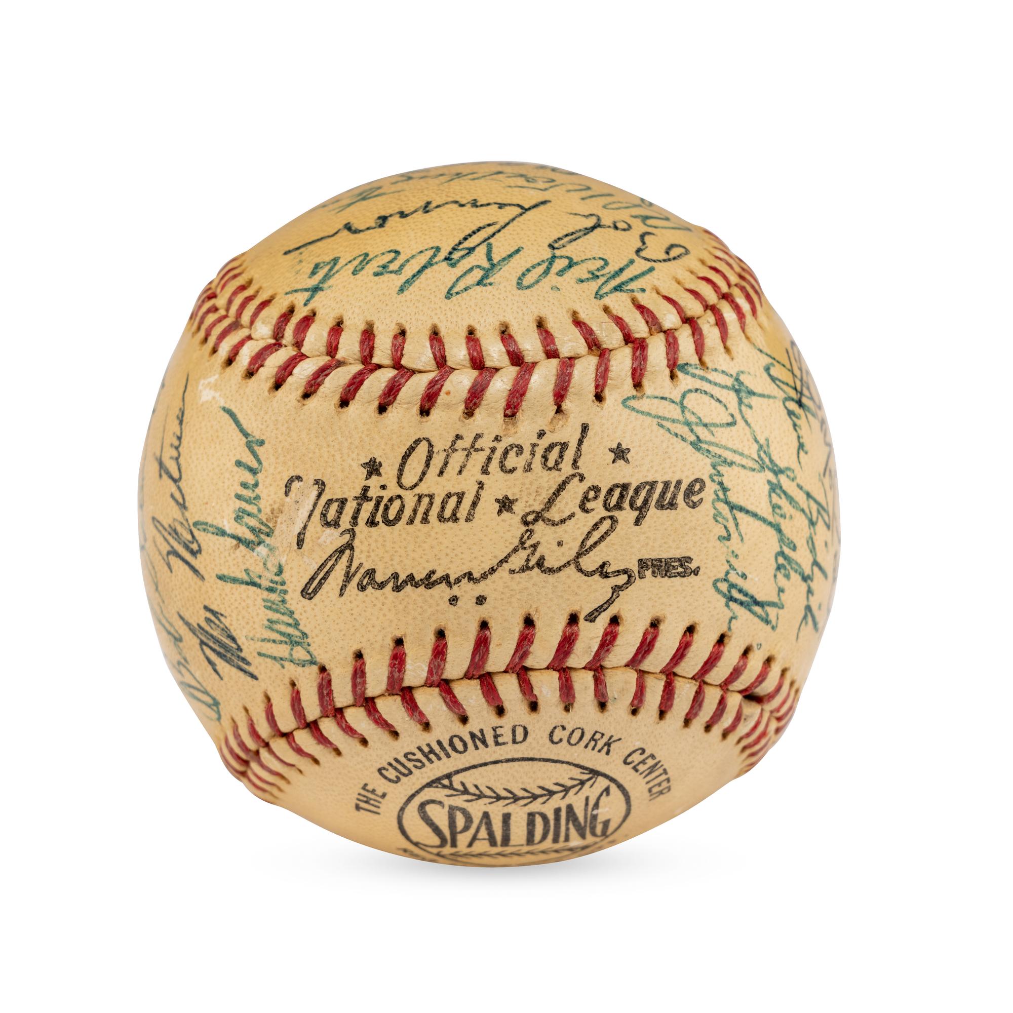 A 1957 New York Giants Team Signed Autograph Baseball Including Willie Mays (JSA Letter of Authenticity),