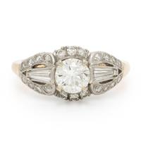 Diamond, Platinum, and Yellow Gold Ring