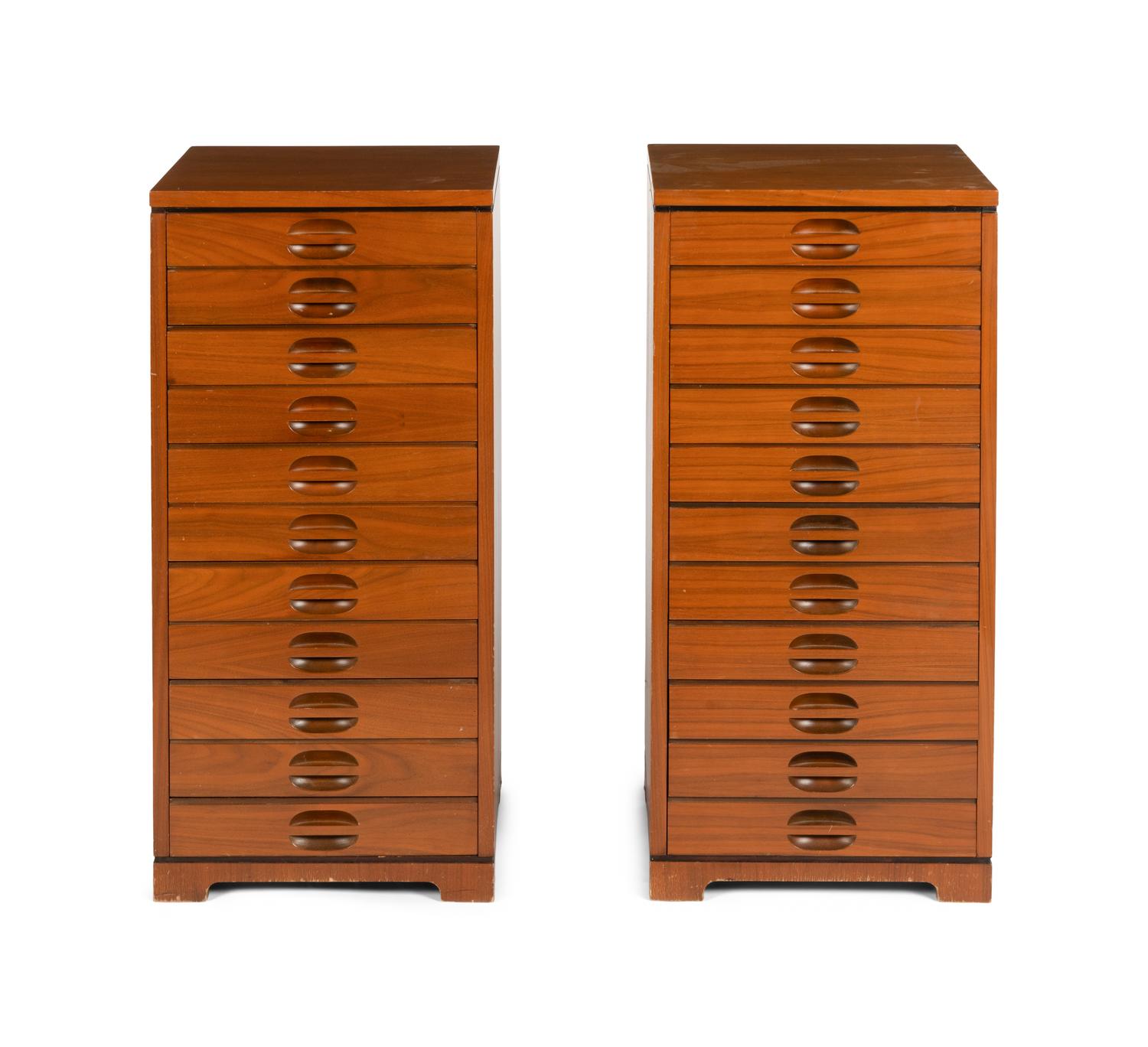 A Pair of Teak Sheet Music Cabinets