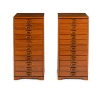 A Pair of Teak Sheet Music Cabinets