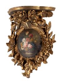An Italian Painted and Carved Giltwood Wall Bracket