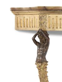An Italian Cream-Painted and Parcel Gilt Onyx-Top Console Table
