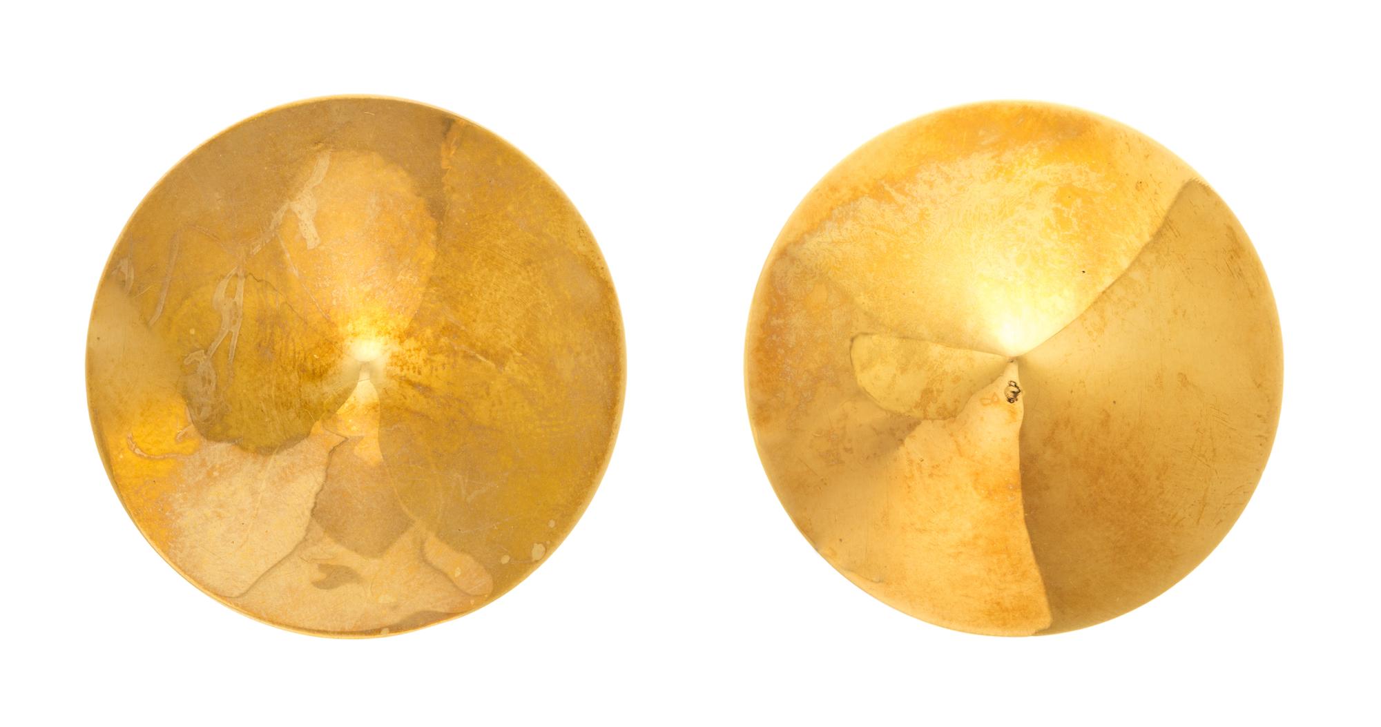 A Pair of 18 Karat Yellow Gold Earclips, Italian, 9.10 dwts.