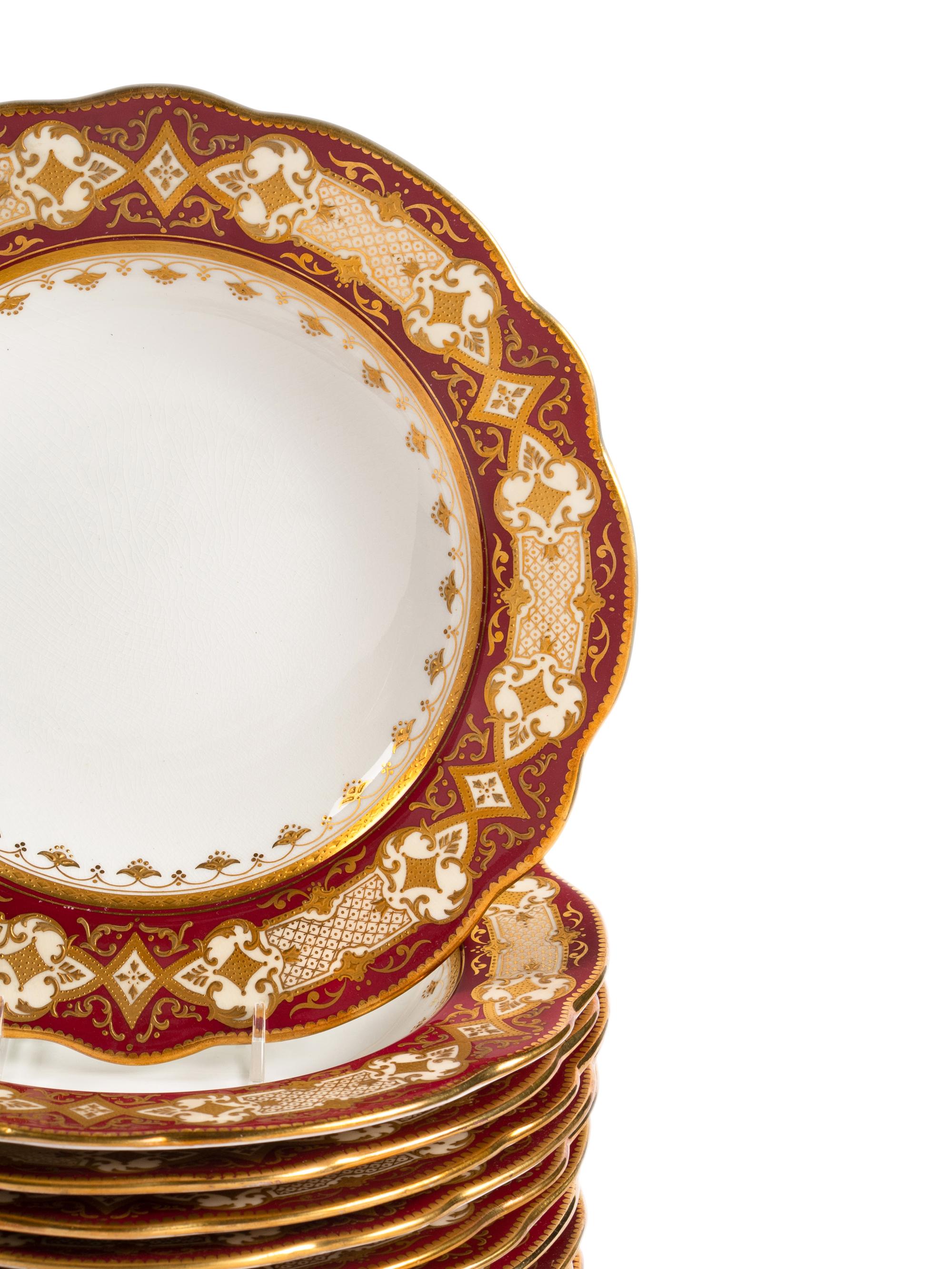 A Set of Twelve Coalport Porcelain Soup Bowls
