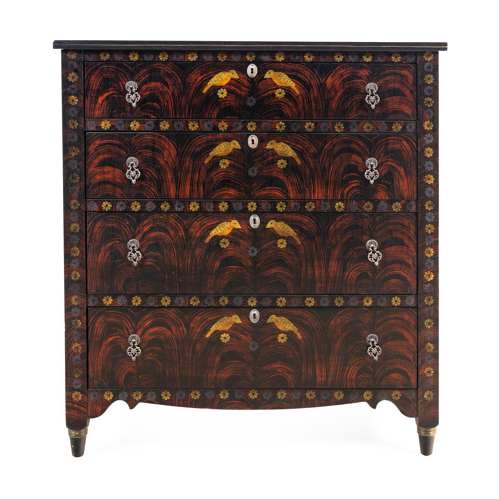 A Folk Art Style Painted Chest of Drawers