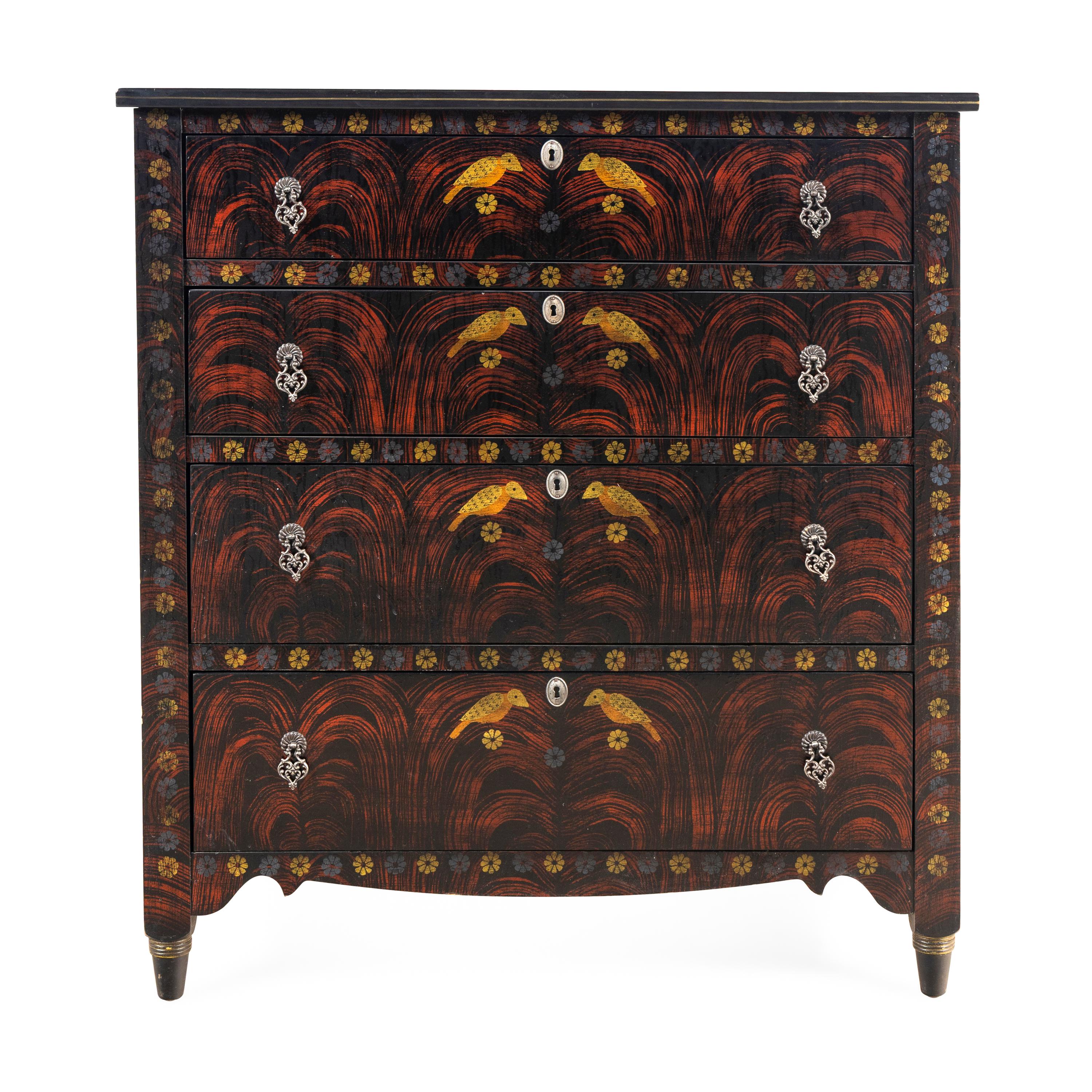 A Folk Art Style Painted Chest of Drawers