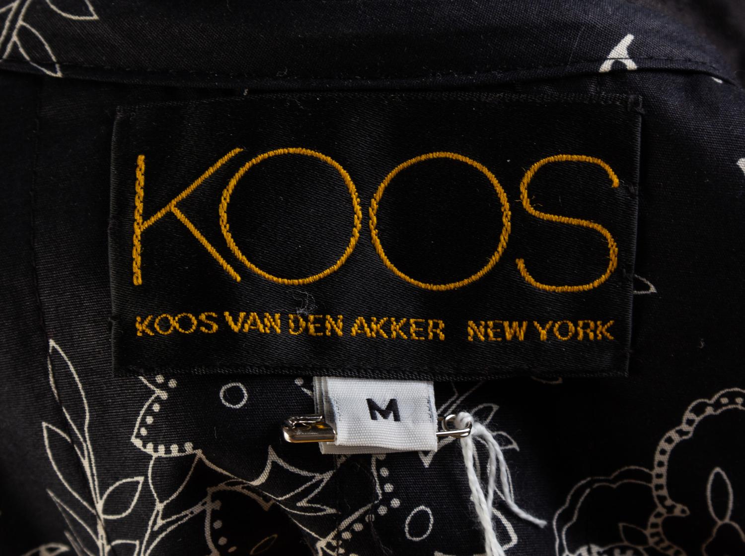 A Koos Black Silk Jacket and Pant Ensemble, Jacket size medium.
