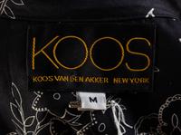 A Koos Black Silk Jacket and Pant Ensemble, Jacket size medium.