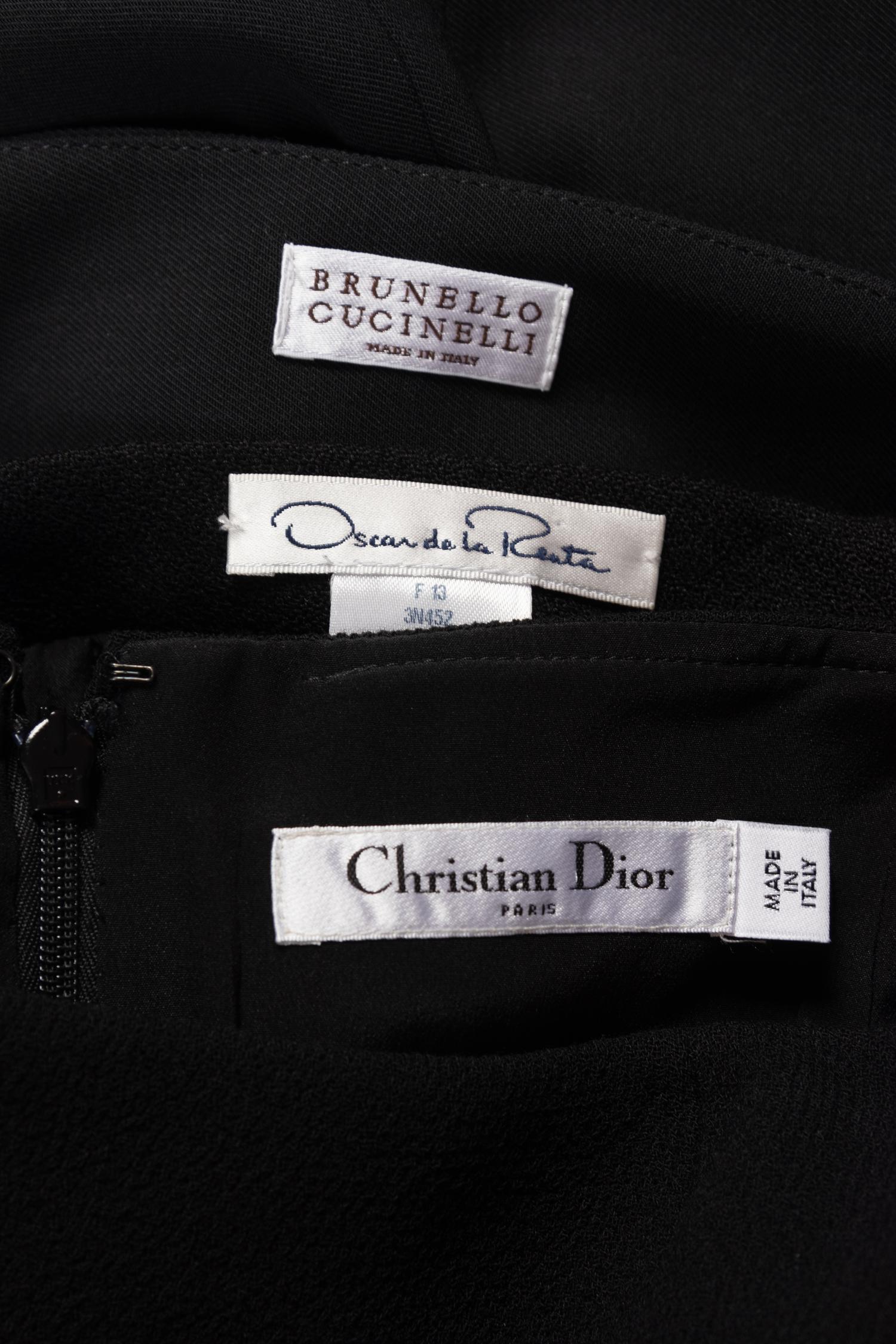 Five Designer Skirts: Two Christian Dior, One Gucci, One Brunello Cucinelli, One Oscar de la Renta