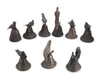 A Collection of Eighteen Continental Bronze and Cast Metal Bells
