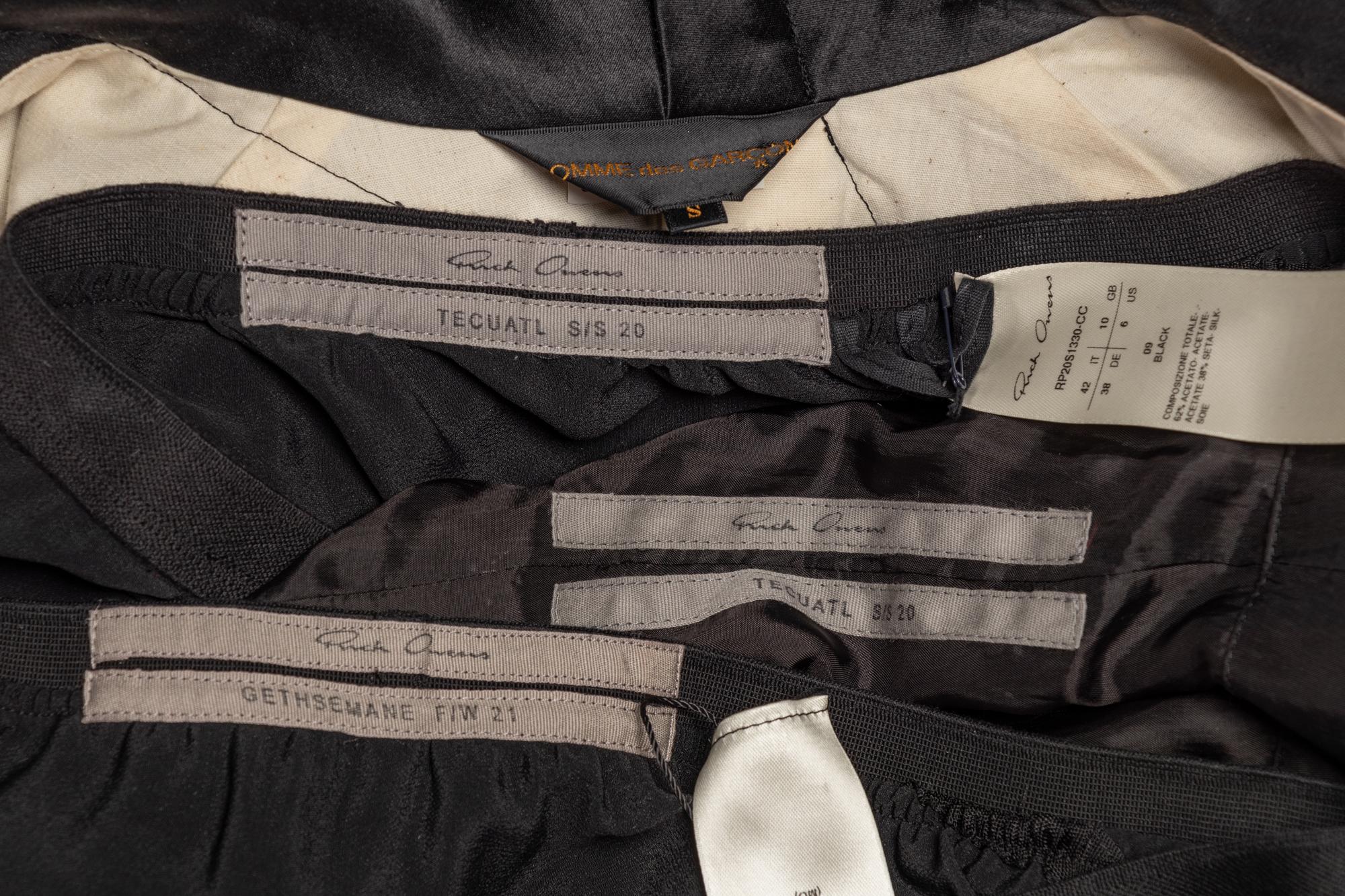 Two Jackets by Comme des Garçons and Rick Owens with Two Rick Owens Skirts, 2020s