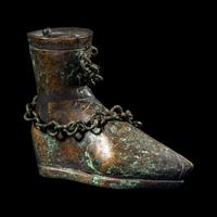 A Roman Bronze Balsamarium in the form of a Boot