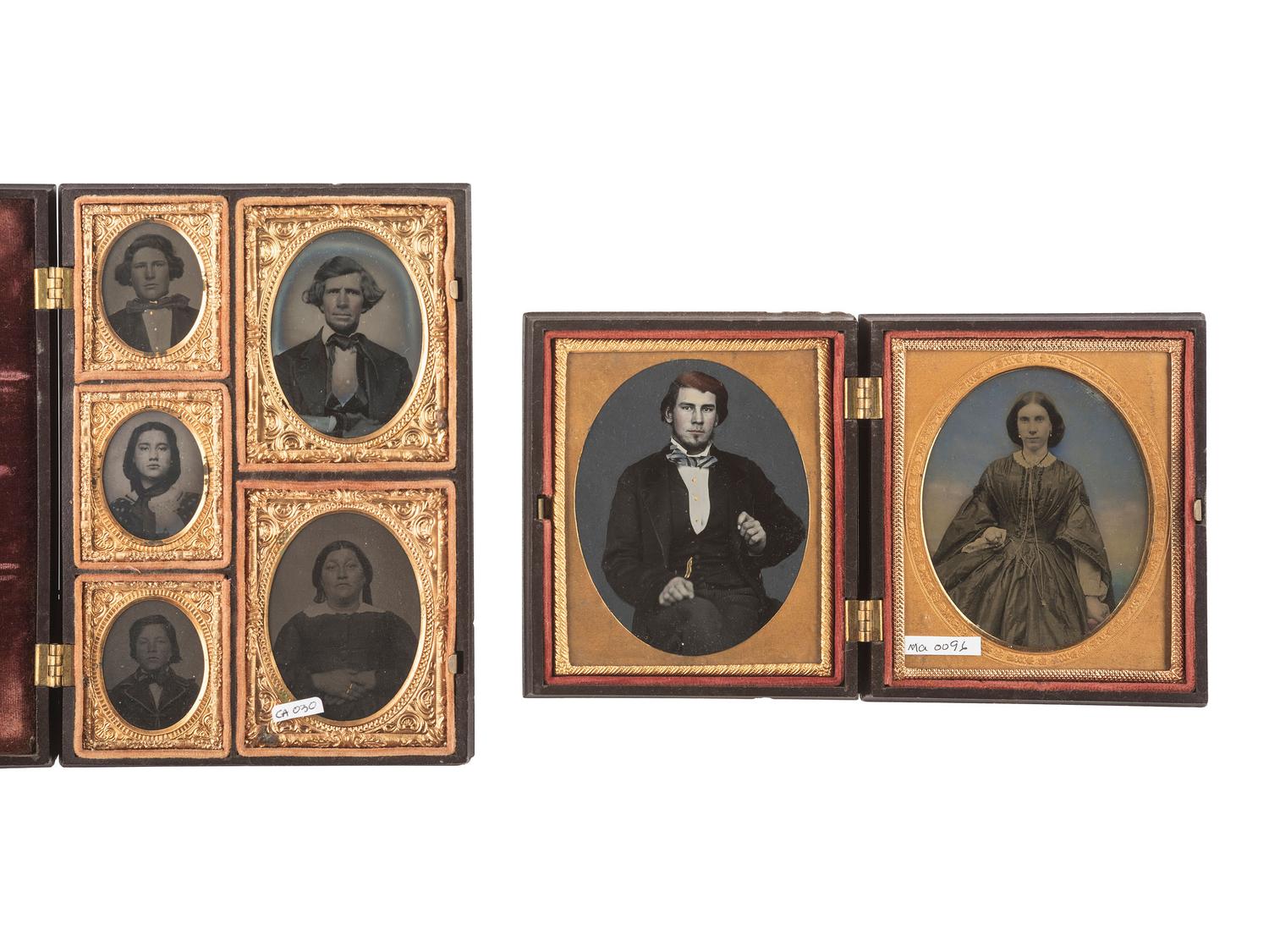 [EARLY PHOTOGRAPHY]. 26 assorted cases including Union, velvet, mother-of-pearl, etc.