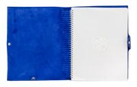 An Hermes Bleu Electrique Togo Ulysse MM Notebook Cover, 9" x 7.5".