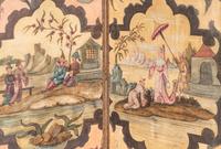 A Polychrome Decorated Four-Panel Screen