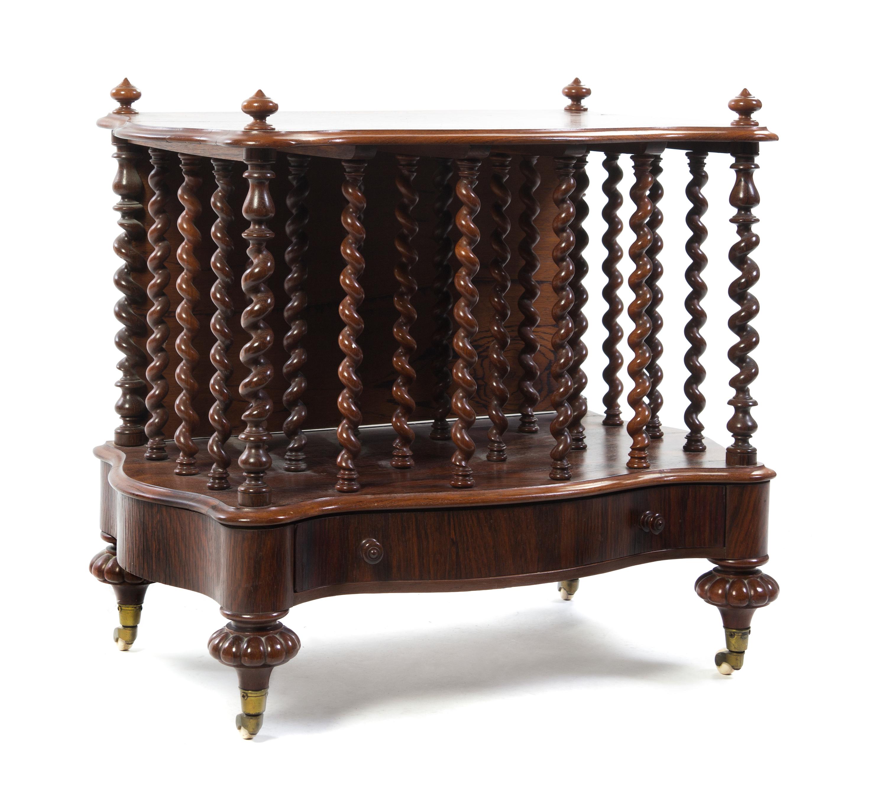 A William IV Rosewood Canterbury, Height 25 x width 29 x depth 17 1/2 inches.