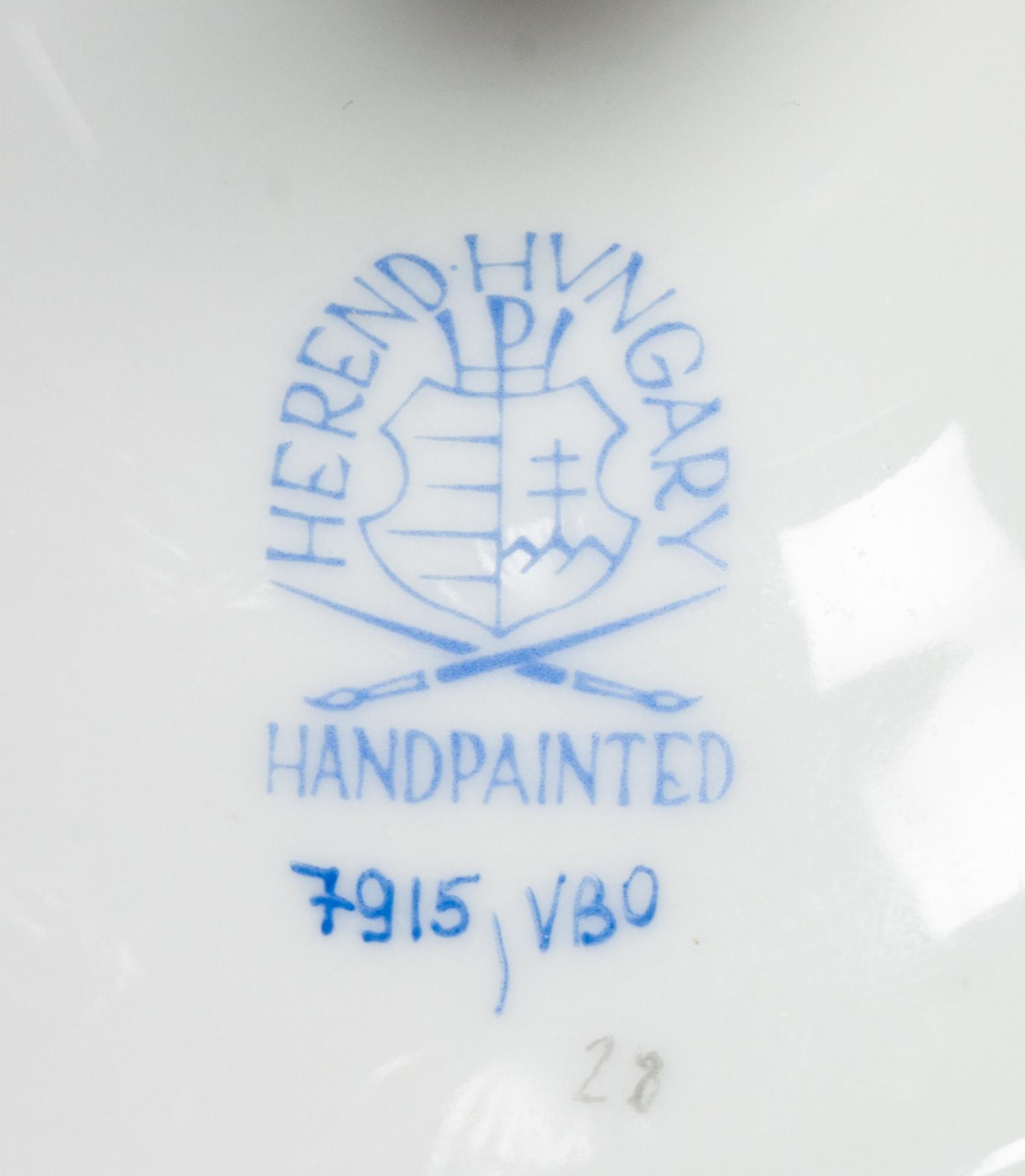 A Herend Porcelain Grouping, Including a Soup Tureen and Undertray and Two Candlesticks