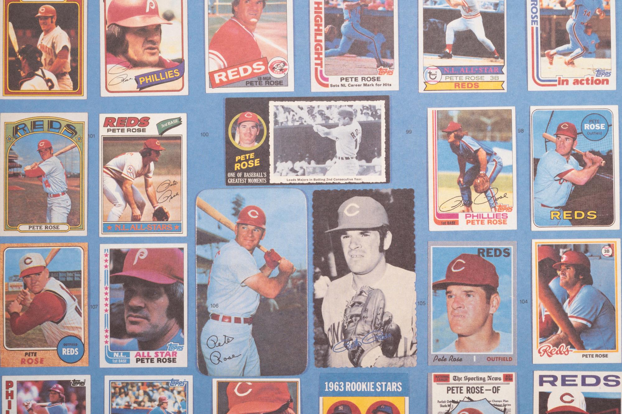 A Group of Five Uncut Sheets of 1985 Pete Rose Baseball Cards