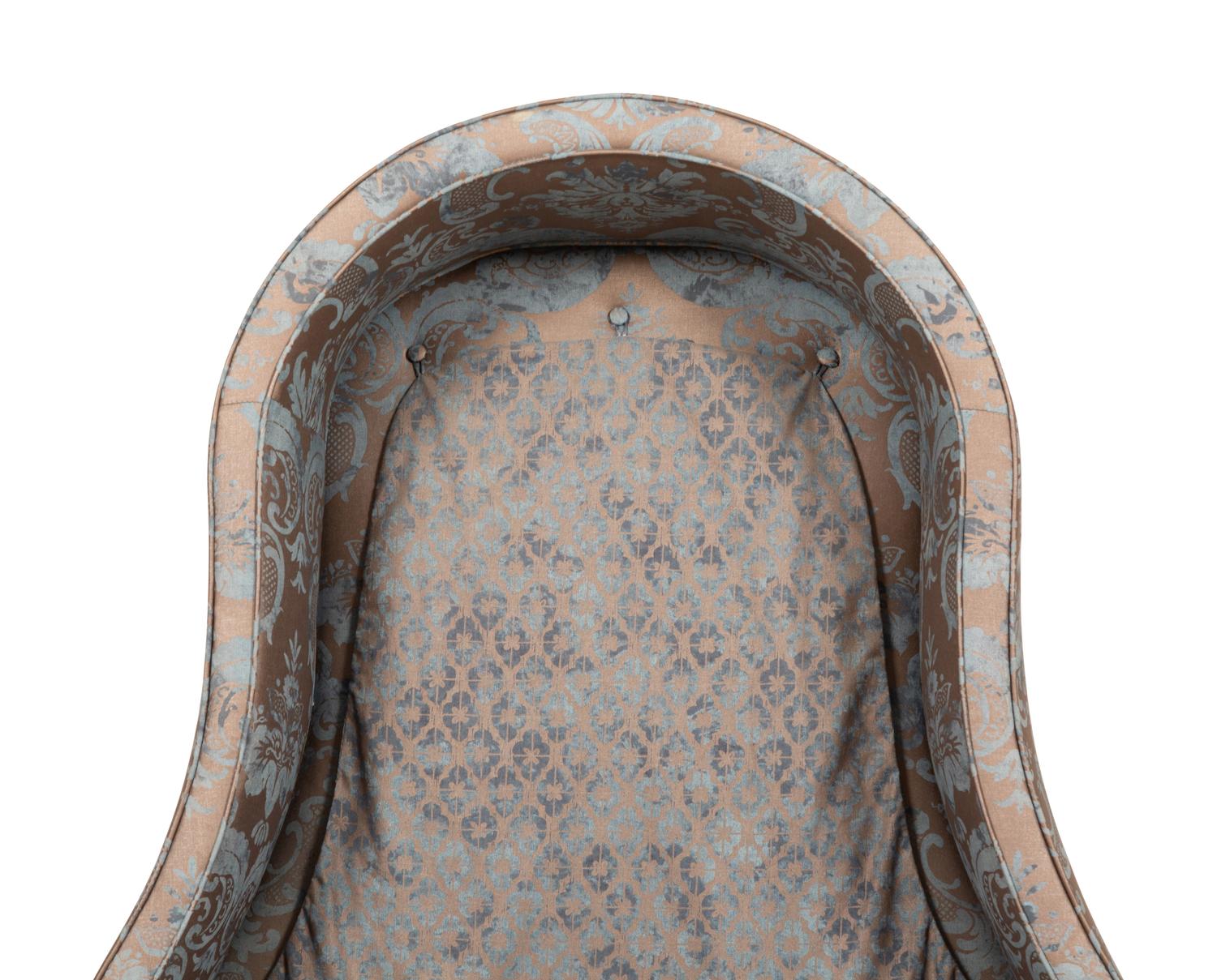 A Contemporary Porter's Chair with Fortuny Cotton Upholstery