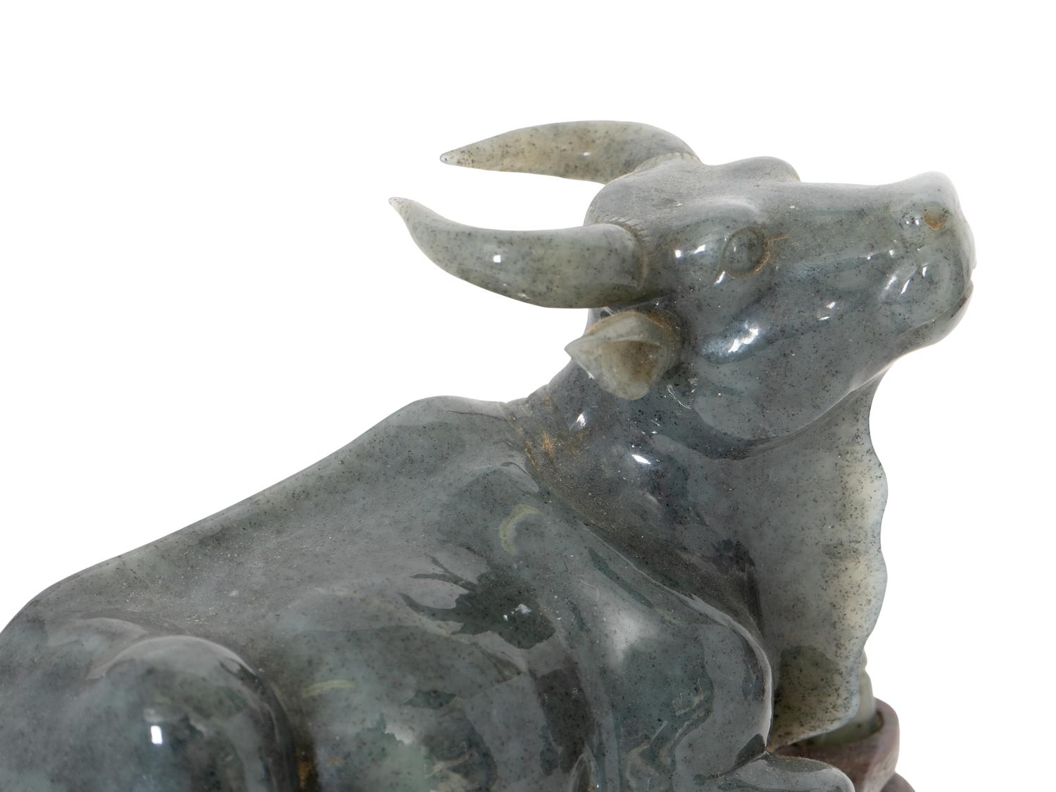 A Trio of Chinese Carved Hardstone Figures on Stands