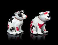 A Pair of Japanese Arita Figures of Puppies
