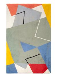 A Post Modern Geometric Color-Block Wool Pile Rug — LAST QUARTER 20TH CENTURY