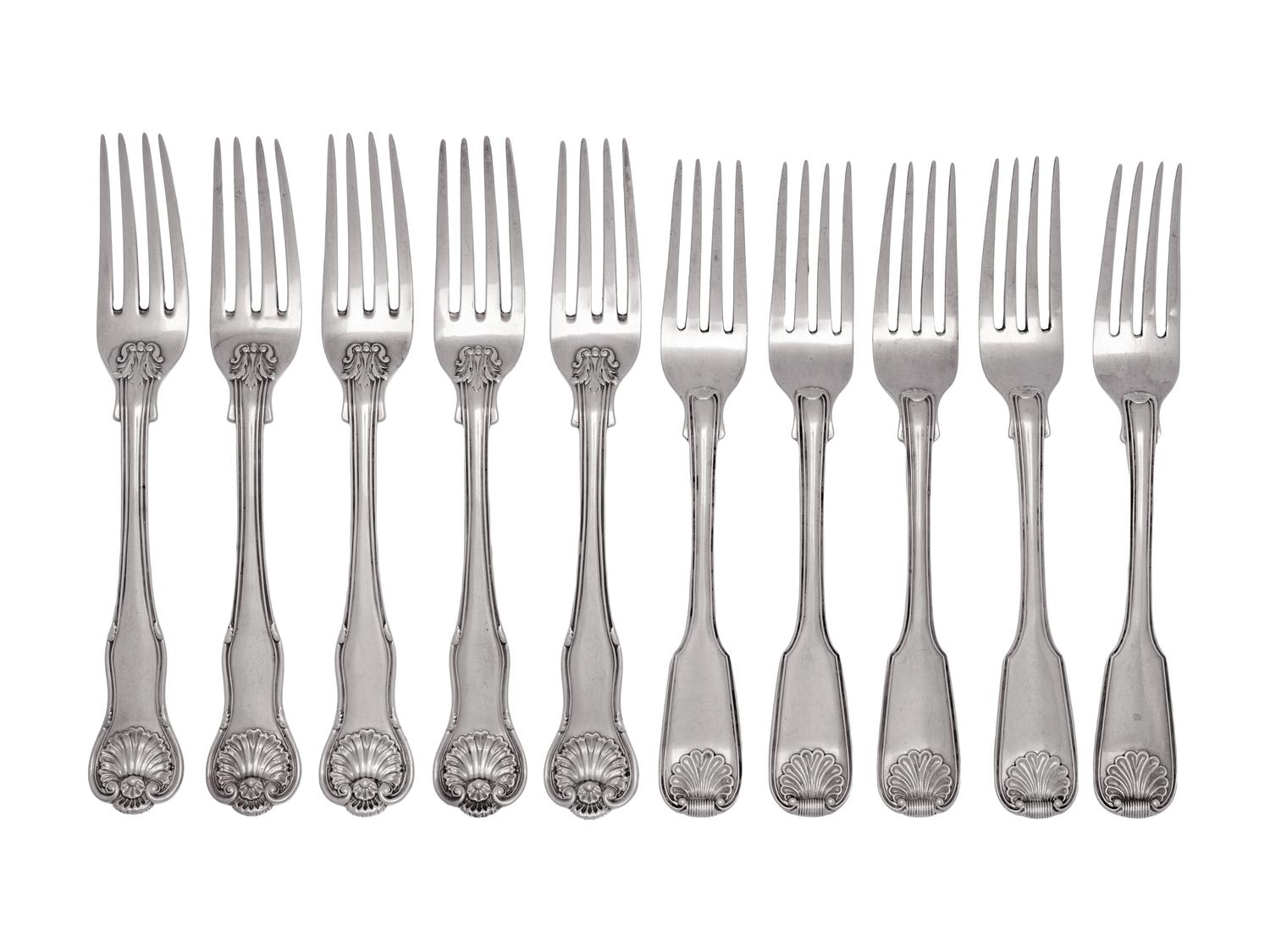 Eighteen George III/IV Silver Forks