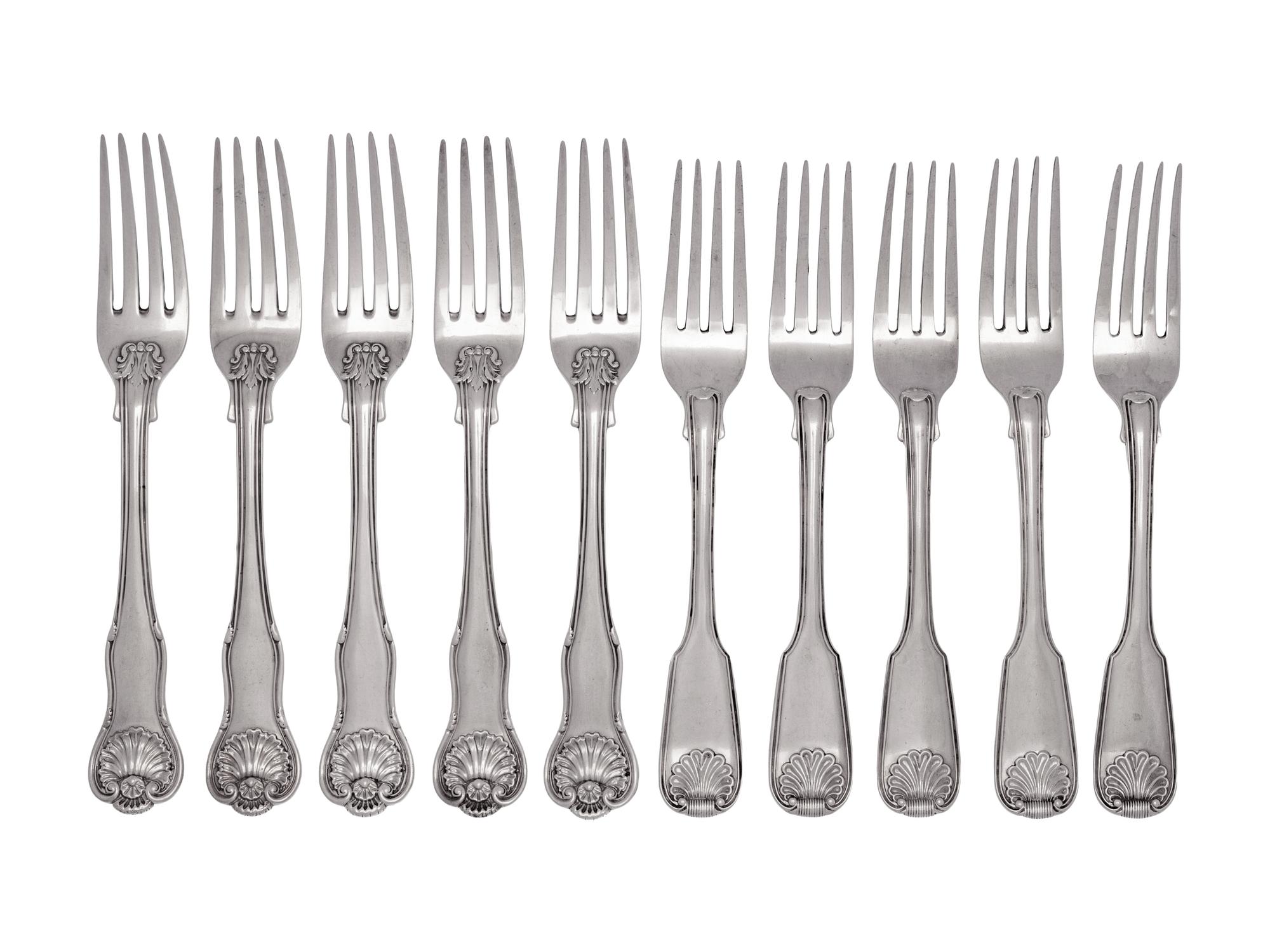 Eighteen George III/IV Silver Forks